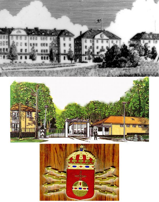 Pollacksbacken kanslihus i mitten dåvarande S1, S1/Fo47/48 och tidigare I8. Mittbild huvudentre till P1 sedan S1/Fo47/48. Nuvarande LedR. Nederst Vapenskjöld S1/Fo47